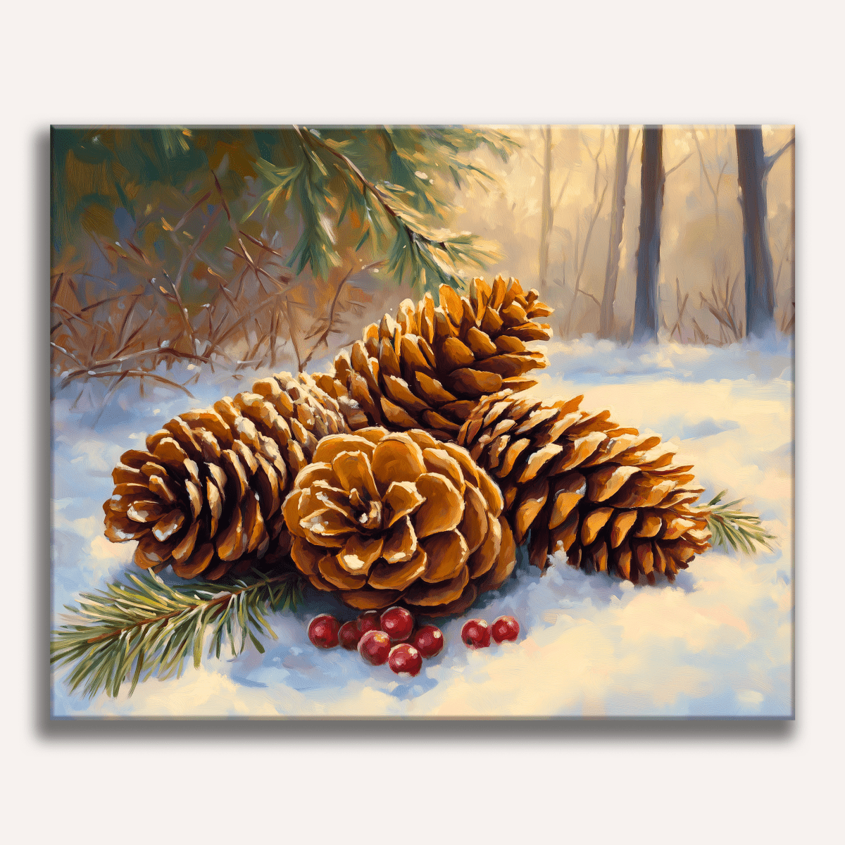 Winter Pinecones - Number Artist Diamond Painting Kits