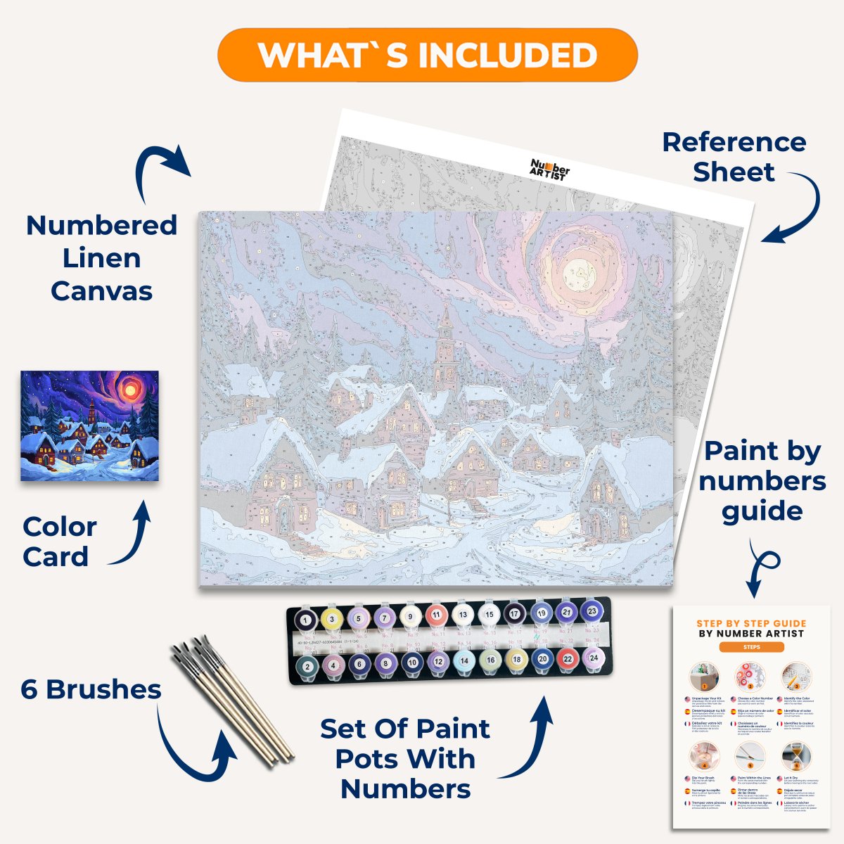 Winter Village - Number Artist Paint By Numbers Kits