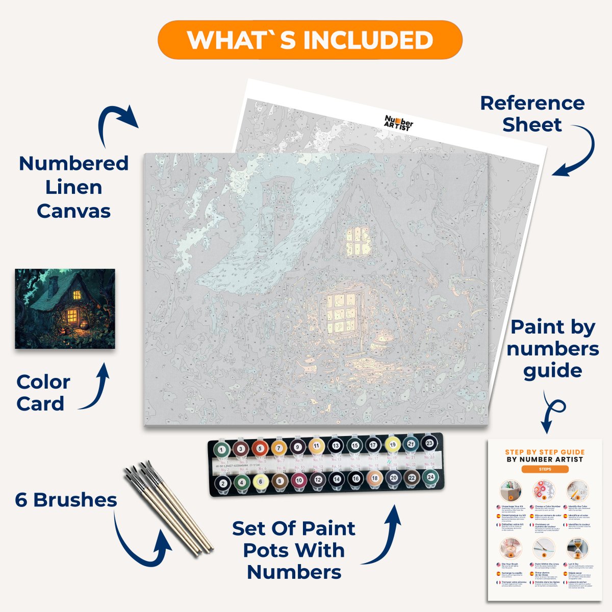 Witch's Hut - Number Artist Paint By Numbers Kits