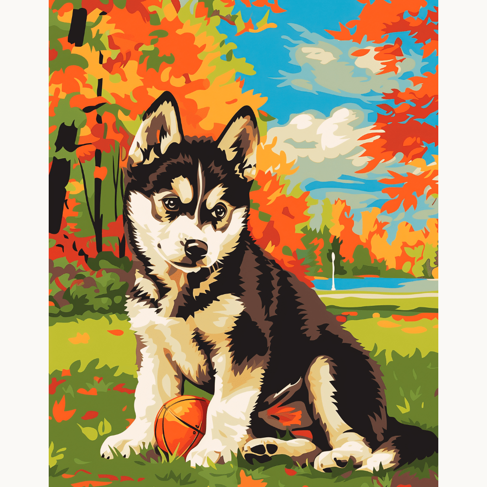 Young Husky - Number Artist Diamond Painting Kits